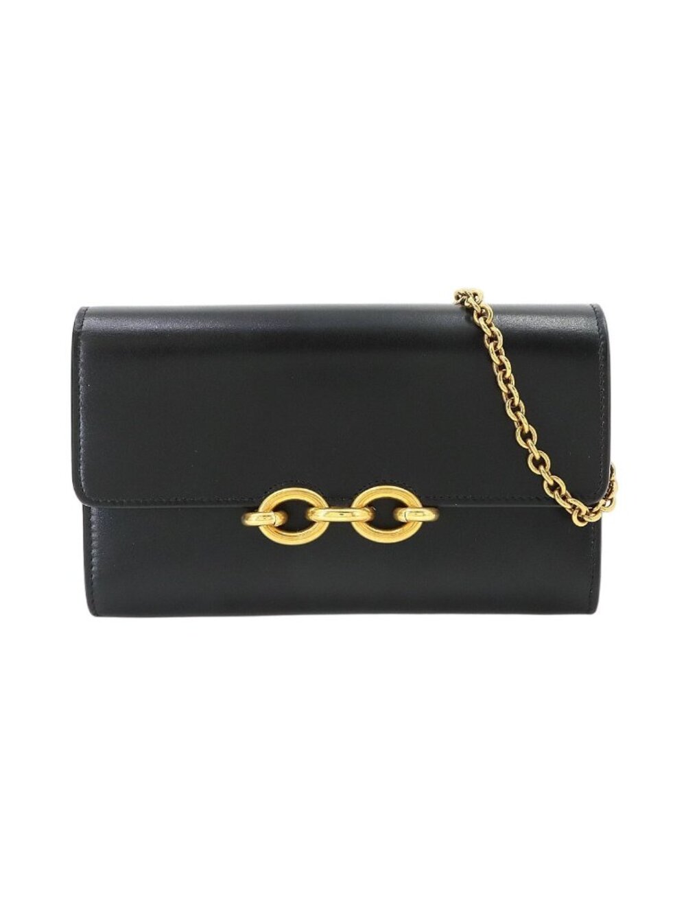 Saint Laurent Le Maillon Chain Wallet Leather Black Gold Shoulder Bag